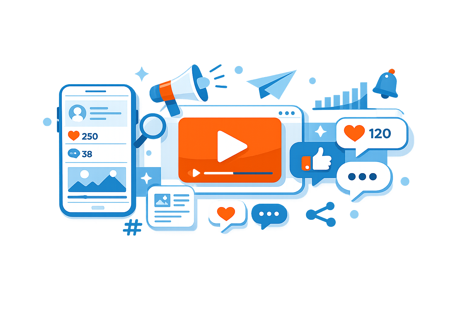 Ilustración de redes sociales